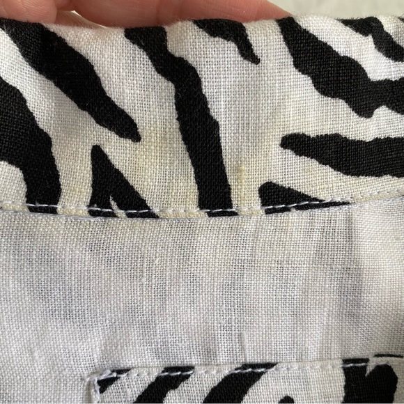 Lucy & Laurel Linen Zebra Animal Print Jacket - Picture 9 of 12